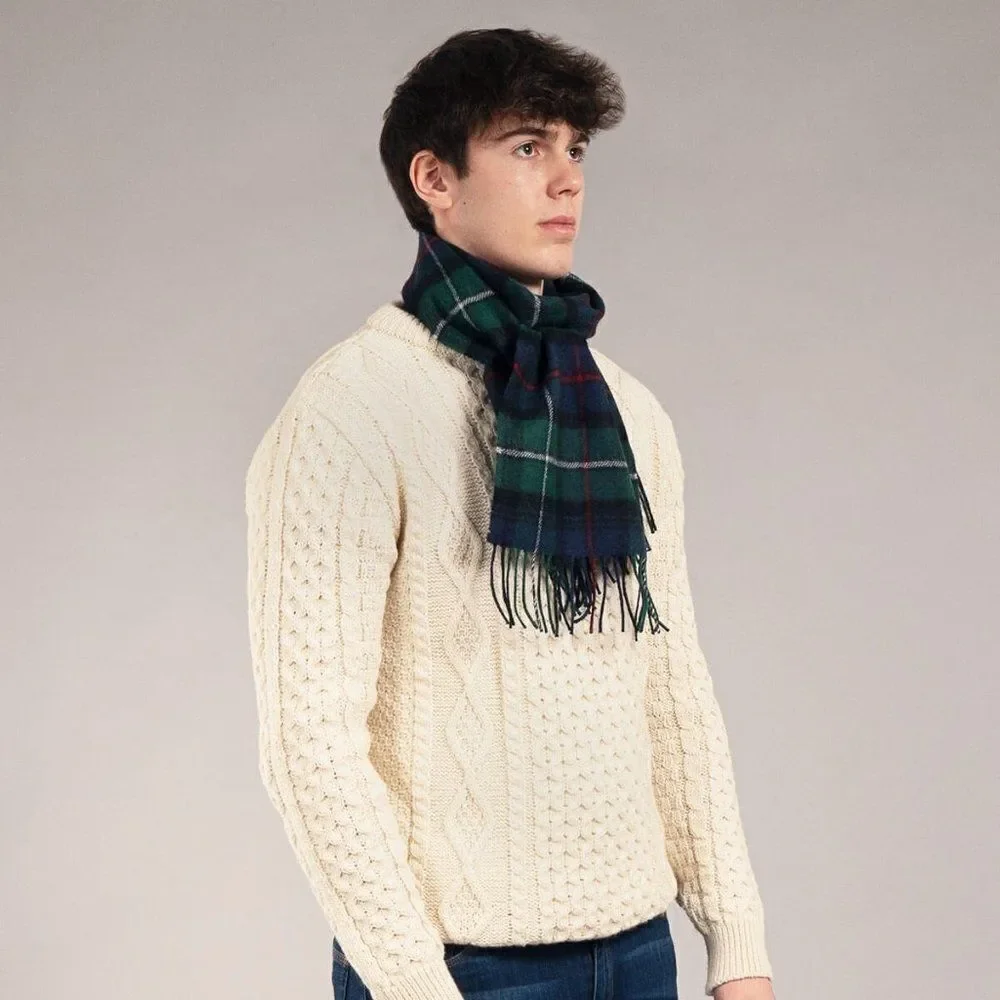LOCHCARRON OF SCOTLAND BAILEY MACKENZIE MODERN LARGE LAMBSWOOL SCARF